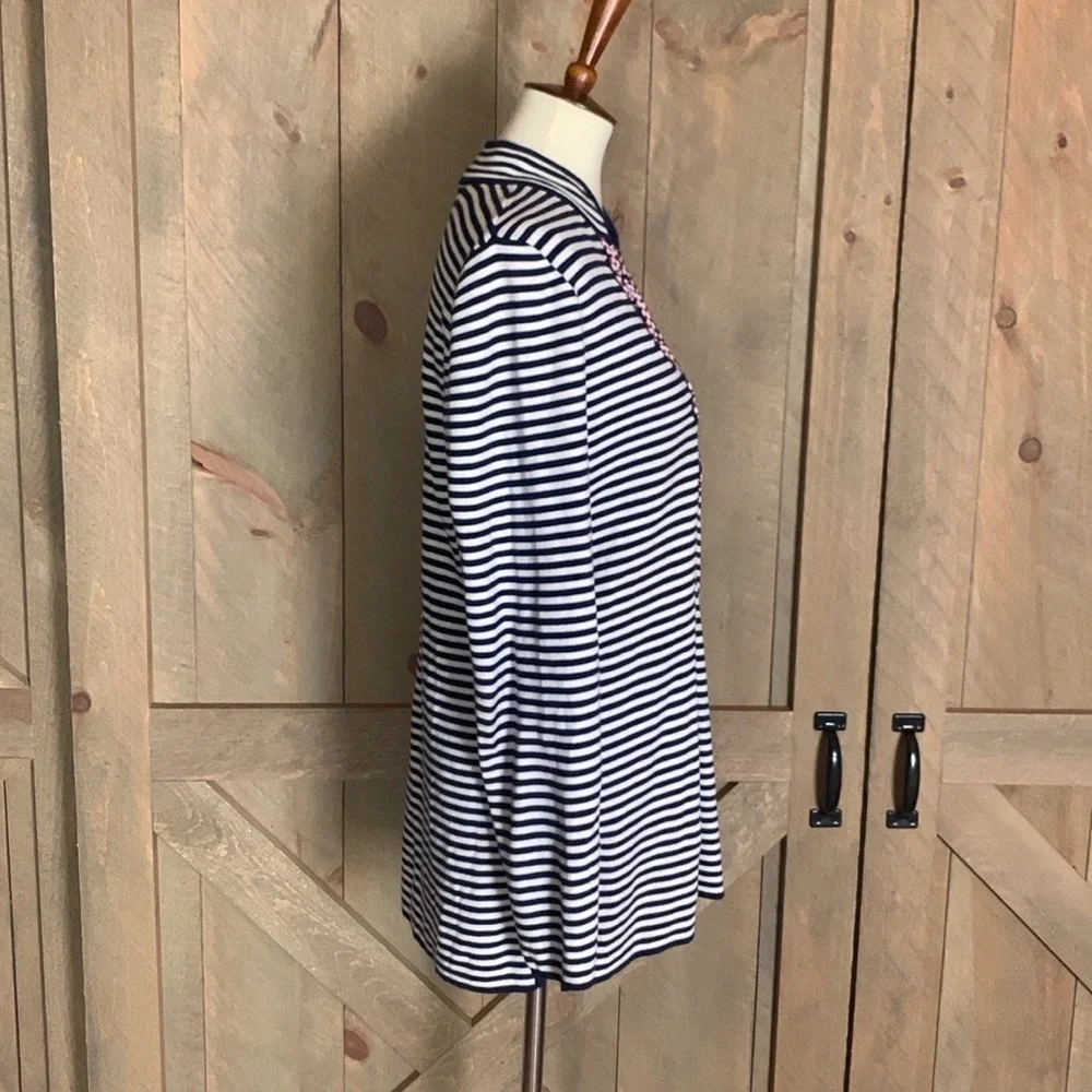 Tory Burch Katama nautical stripe tunic top Size Medium